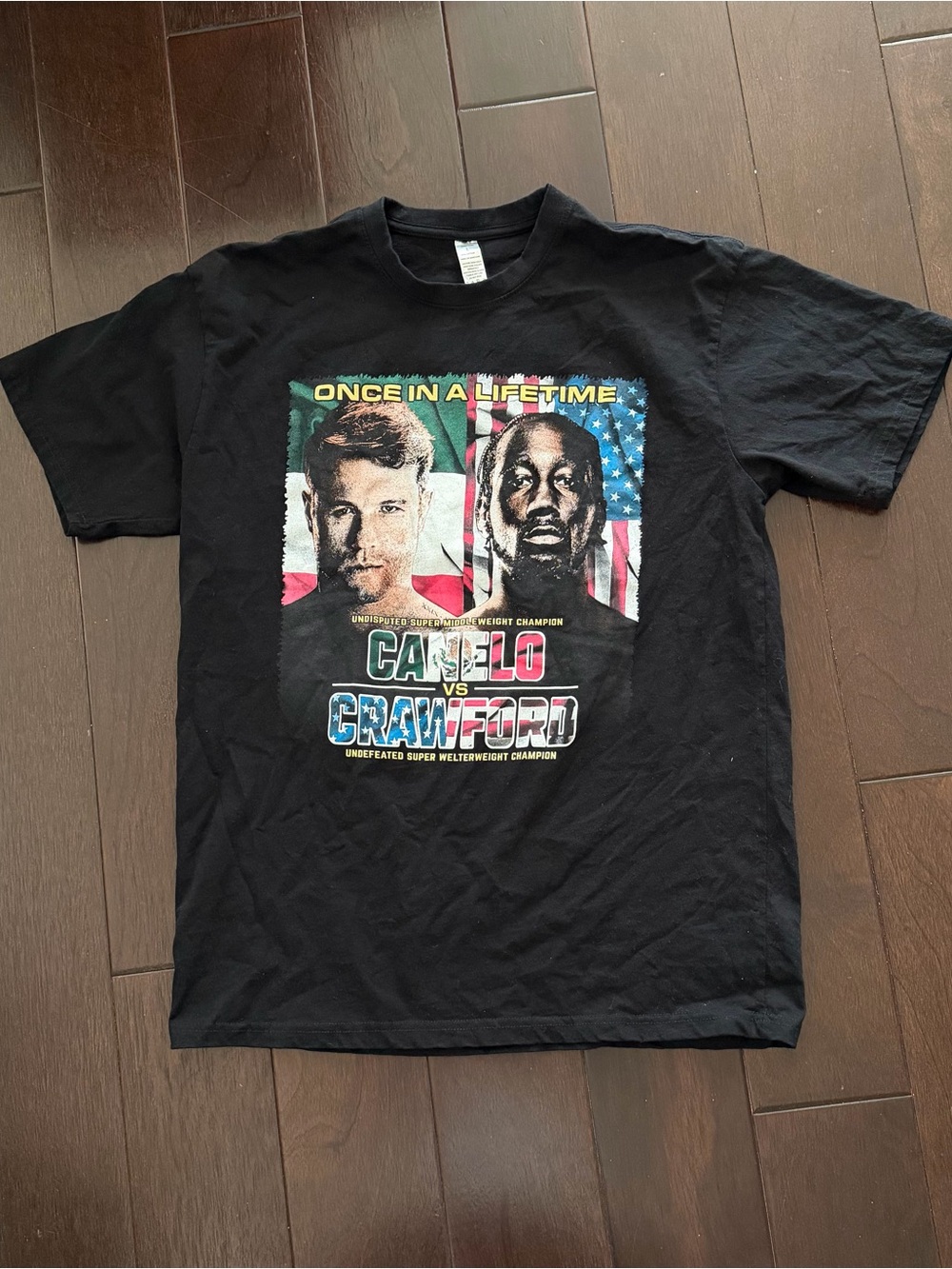 Canelo vs Crawford Fight T-Shirt Black Men’s Large Vegas Championship EUC
